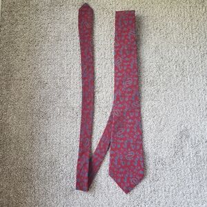 Yves‎ Saint Laurent Red and Blue Patterned Tie